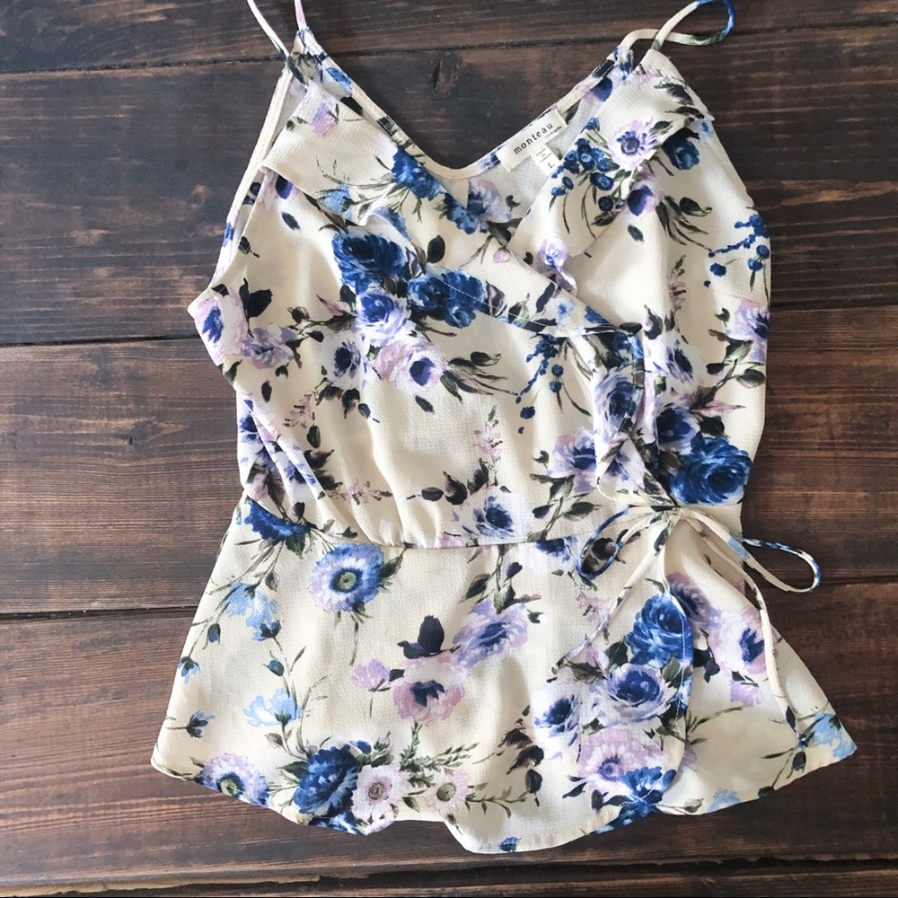 Monteau Floral Peplum Tank